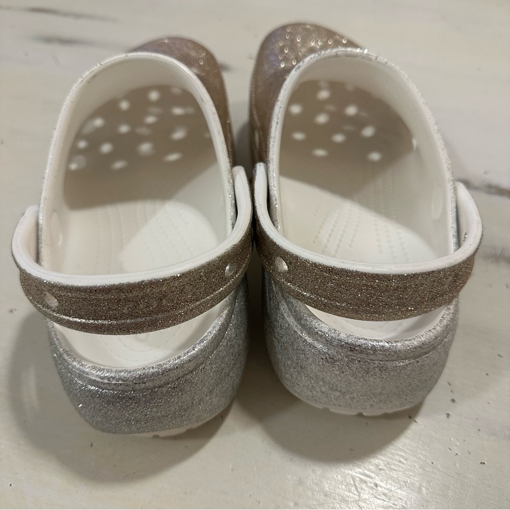 CROCS Glittery Gold Platform Clogs - image 4